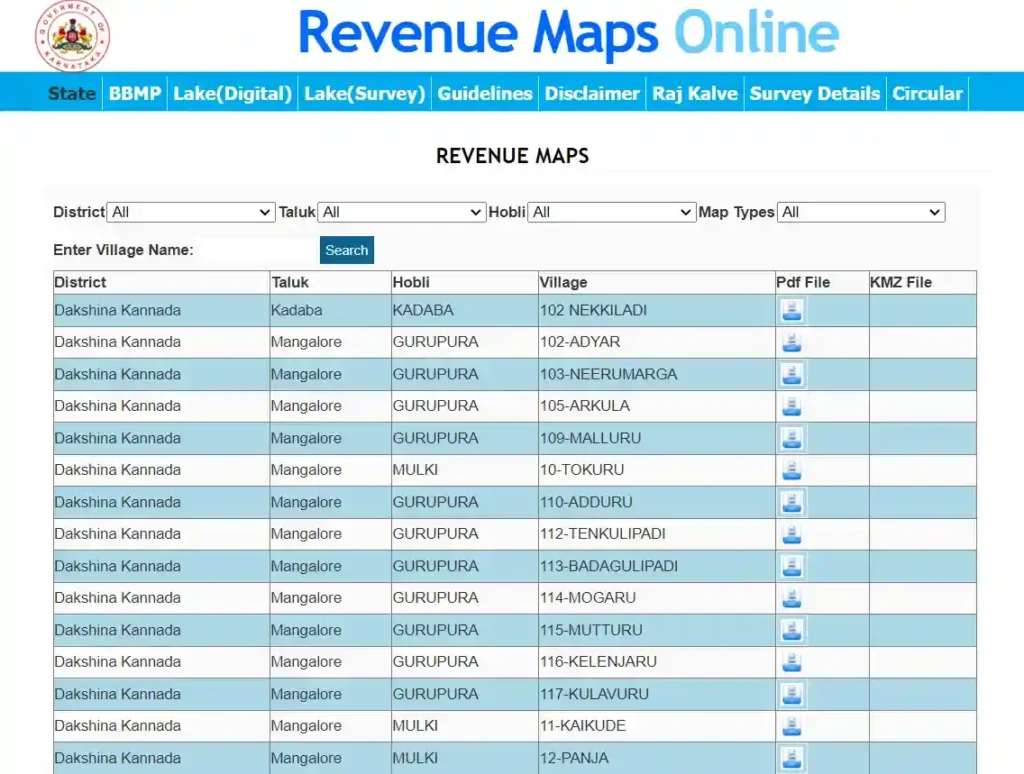 Revenue Maps Page